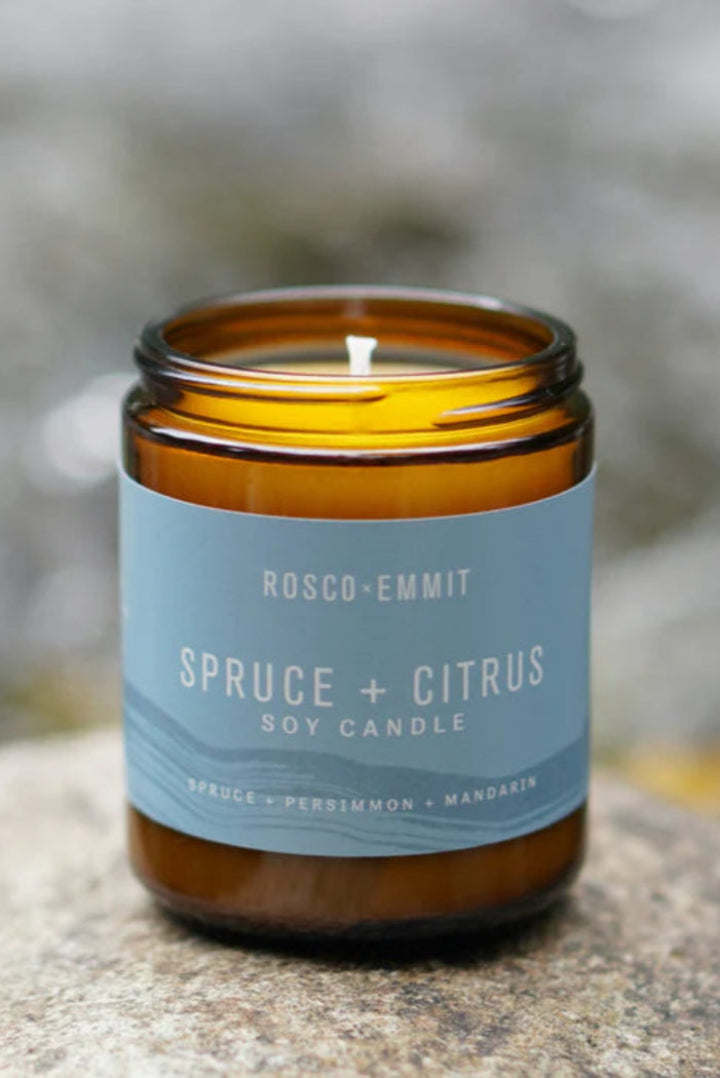 Rosco Emmit Glass Candle Spruce + Citrus