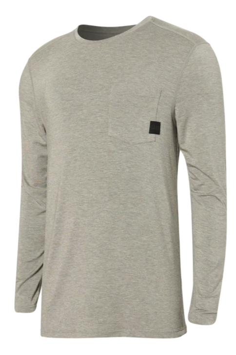 SAXX Sleepwalker Long Sleeve Pocket Tee Dark Grey Heather