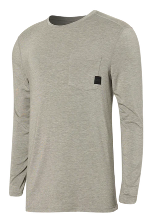SAXX Sleepwalker Long Sleeve Pocket Tee Dark Grey Heather