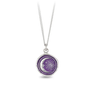 Pyrrha Trust the Universe Talisman - Mystic Violet 18" Fine Curb Chain