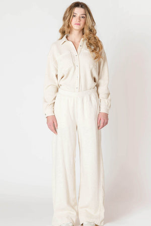 Room 34 Wide Leg Knit Jogger Cake Batter