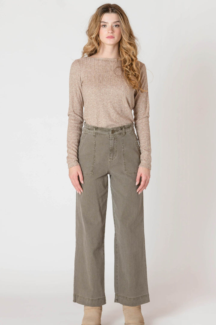 Room 34 Straight Leg Pant Army Green
