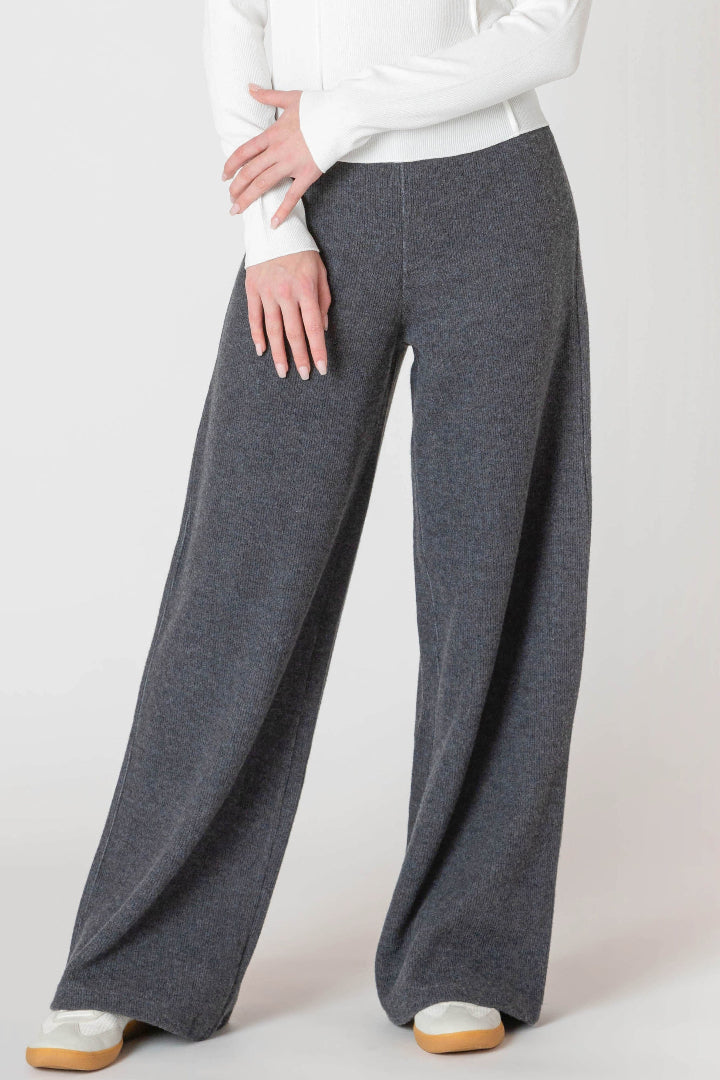 Room 34 Wide Leg Knit Ribbed Pant