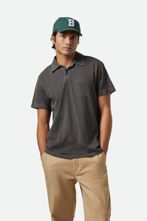 Brixton Vintage Wash S/S Polo Knit Washed Black