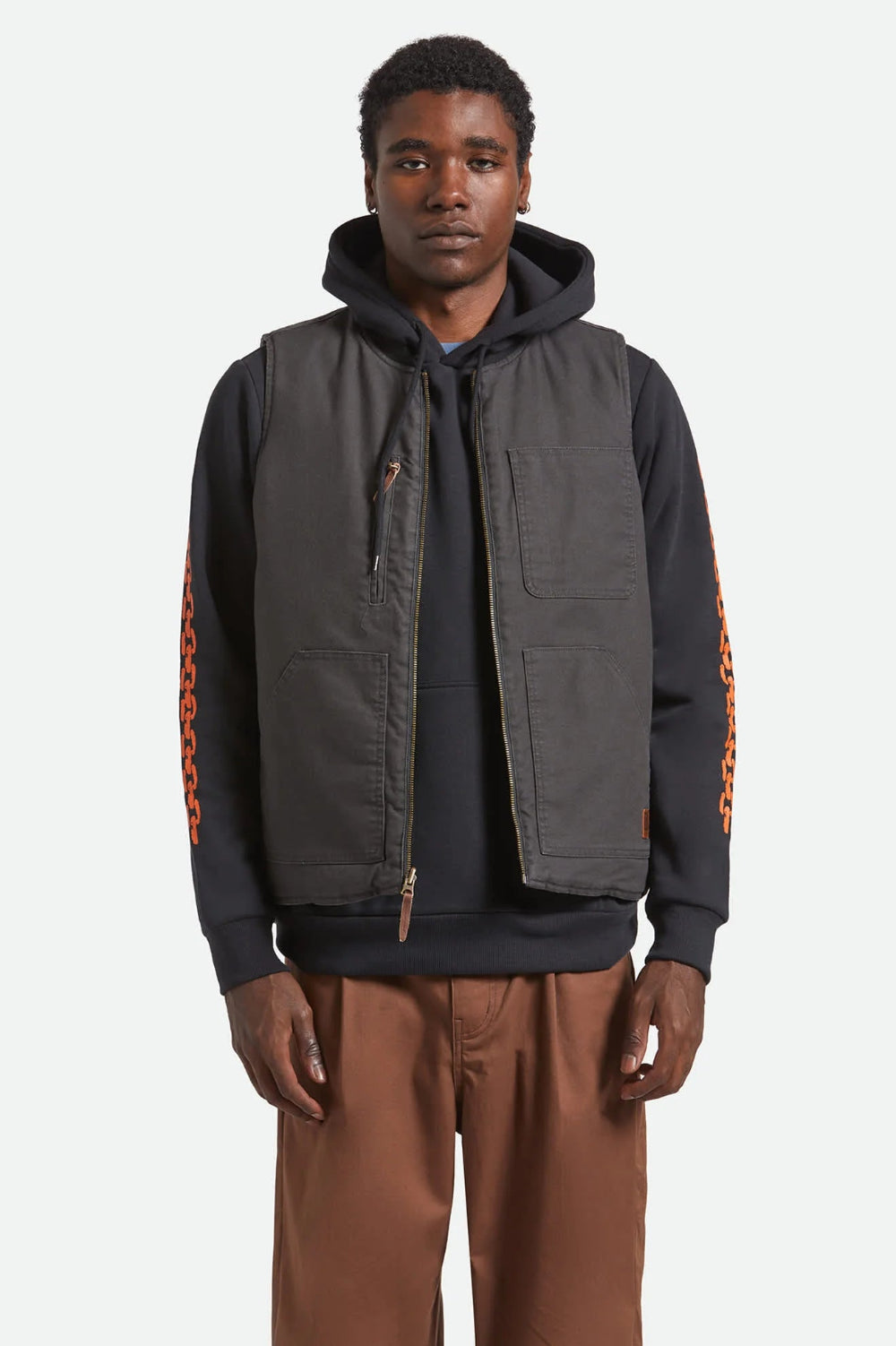 Brixton Builders Abraham Reversible Vest Bark Camo