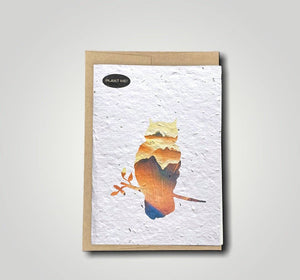 Sunset Owl W/ Brush Strokes Plantable Greeting Card