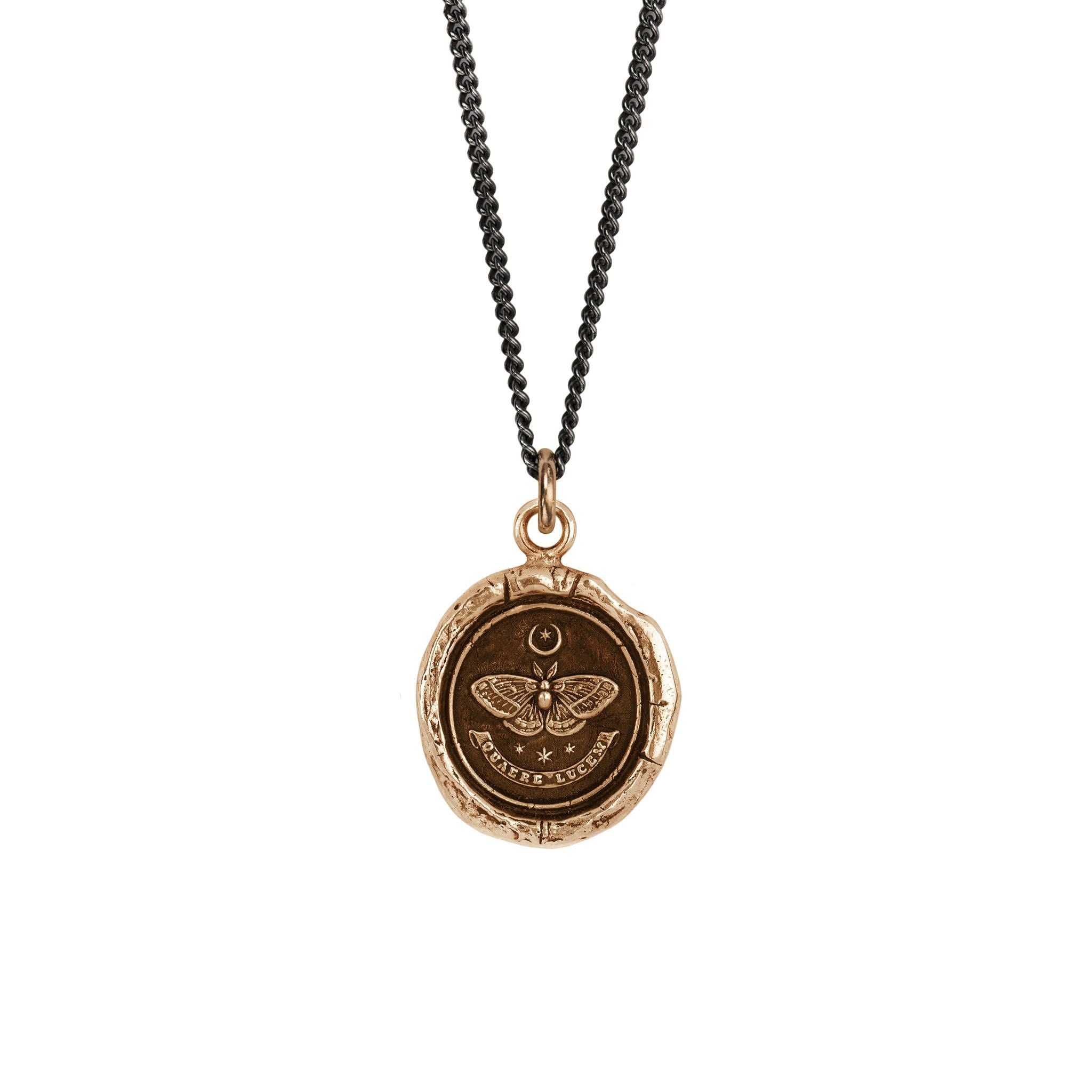 Pyrrha Talisman Seek The Light Bronze 18" Fine Curb Chain