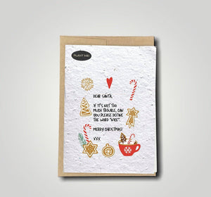 Dear Santa, Define Nice Plantable Greeting Card