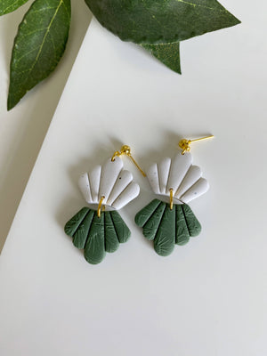 Sophia | Green Clay Earrings