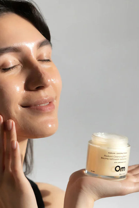 Om Organics Kaolin + Coconut Milk Radiant Cleansing Balm - Full Size 90g