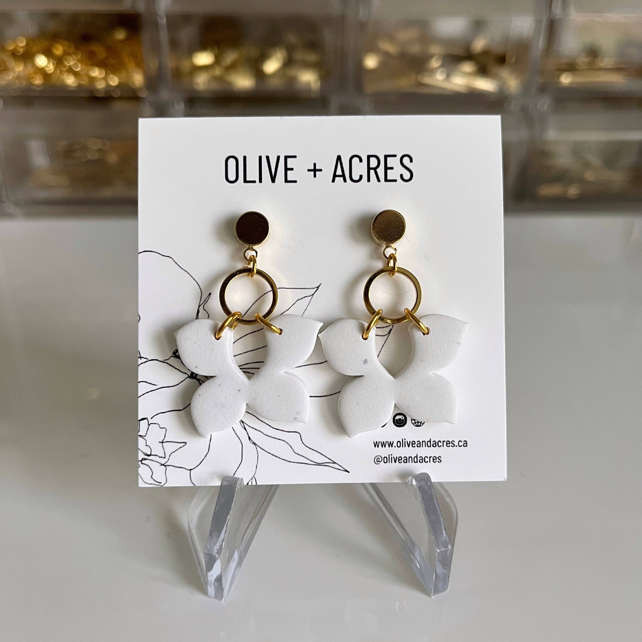 Erin | White Granite Clay Earrings