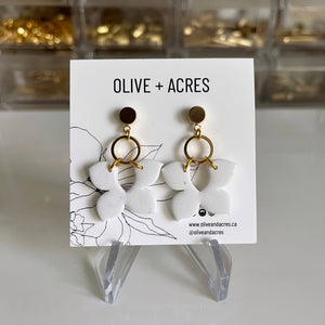 Erin | White Granite Clay Earrings