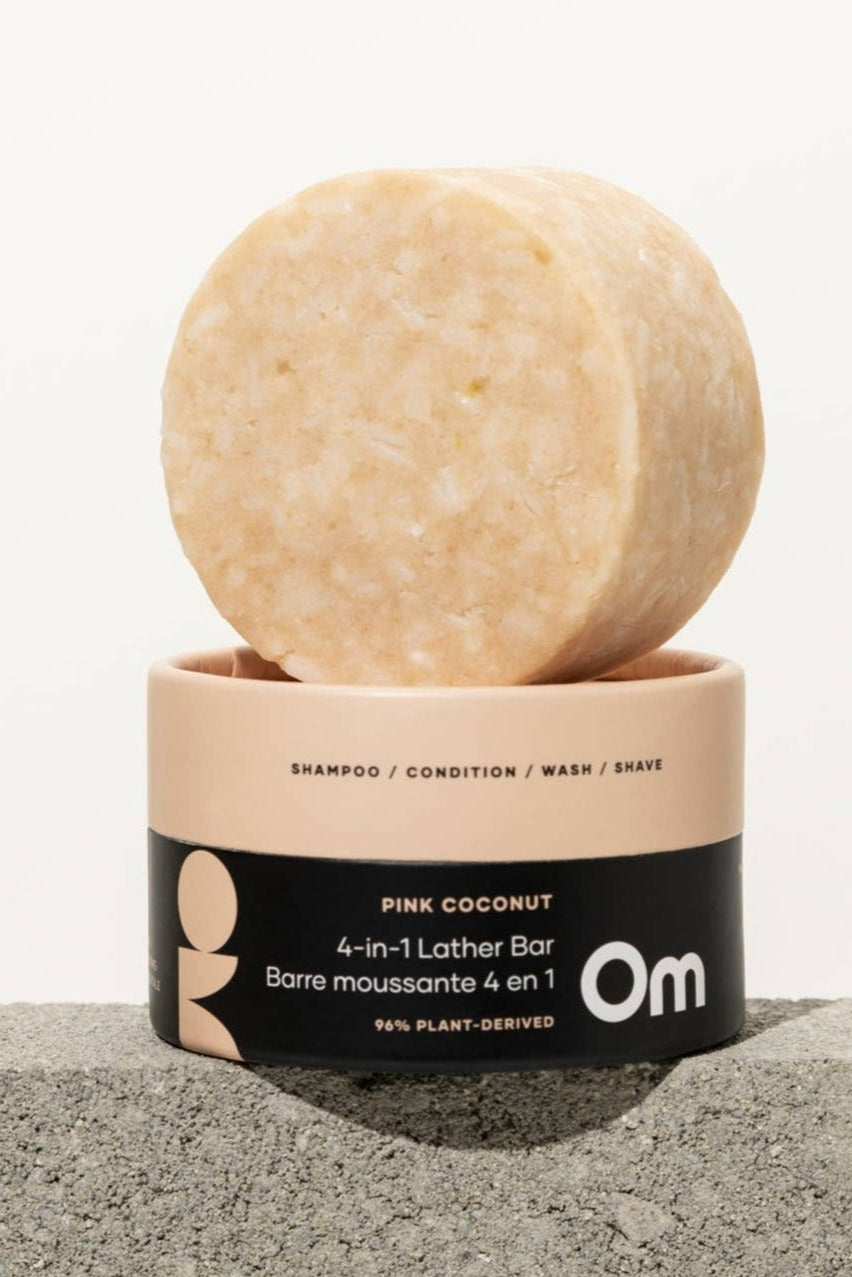 Om Organics Pink Coconut 4-in-1 Lather Bar