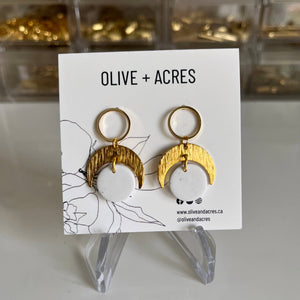 Mabel | White Granite Clay Earrings
