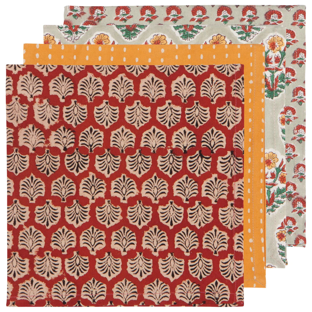 Danica Set/4 Napkins Block Print Field