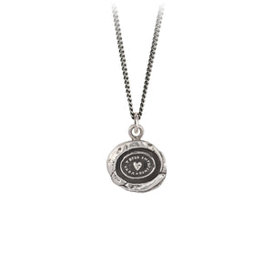 Pyrrha Talisman Heart Print 16" Oxidized Fine Chain