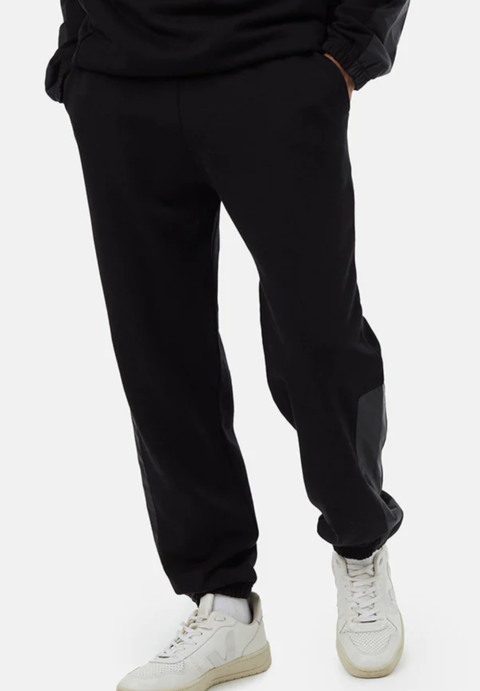 TenTree Men’s TreeFleece Woven Panel Sweatpants Meteorite Black