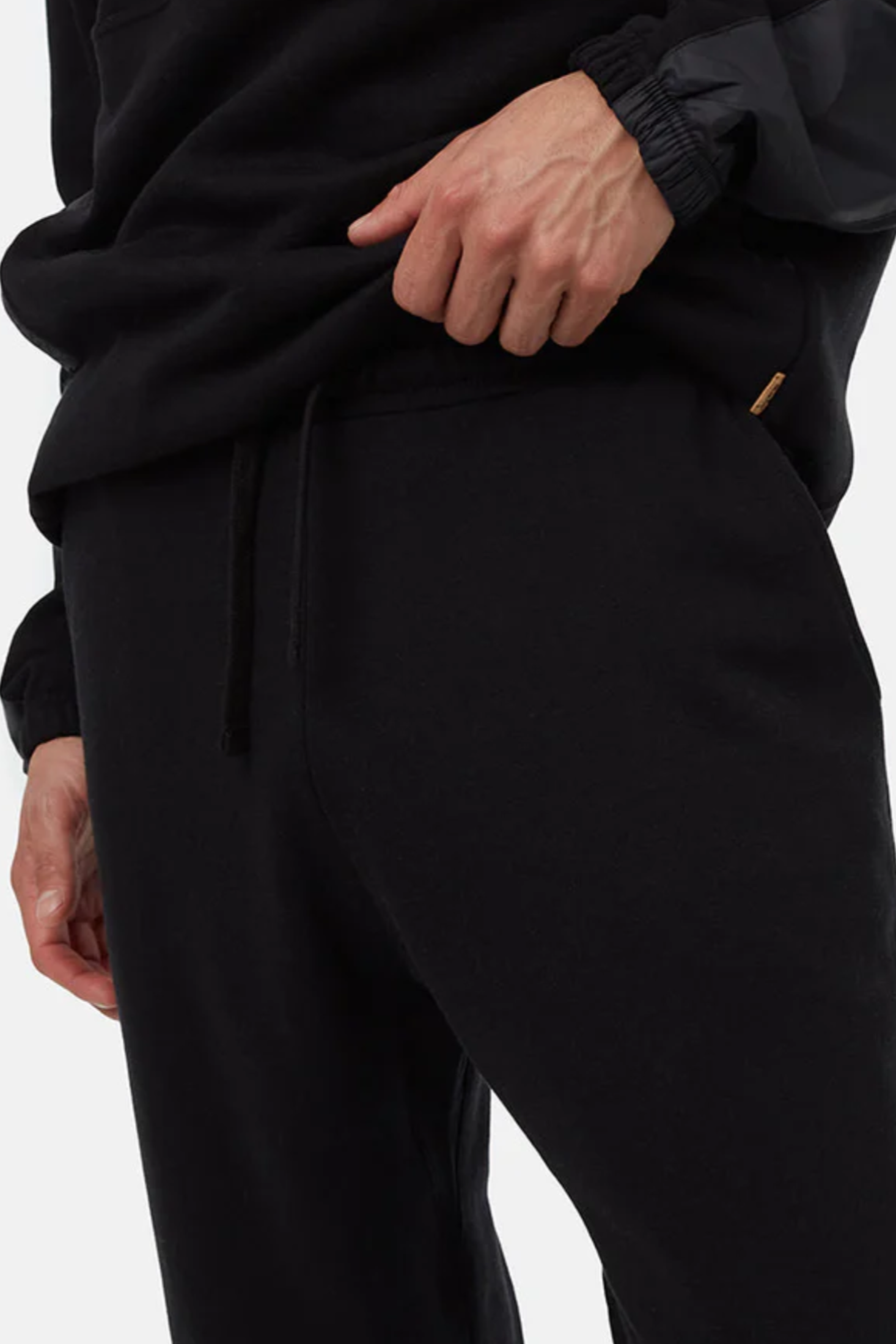 TenTree Men’s TreeFleece Woven Panel Sweatpants Meteorite Black