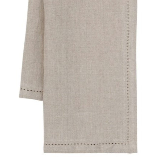 Danica Heirloom Tea Towel Linen Hemstitch Natural