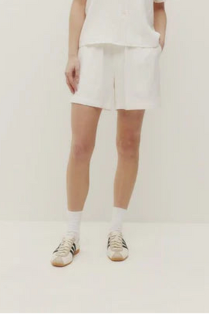 Kuwalla Lace Linen Shorts Ivory