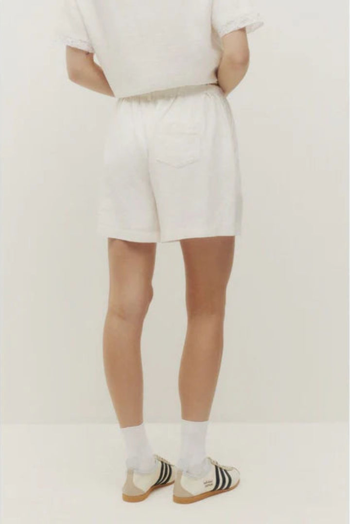 Kuwalla Lace Linen Shorts Ivory