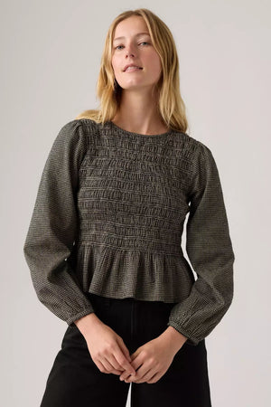 Levi's Fleur Smocked Top Micro Gingham
