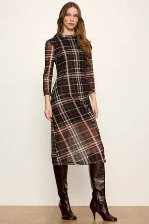 Sanctuary Easy Autumn Mesh Dress Plaid