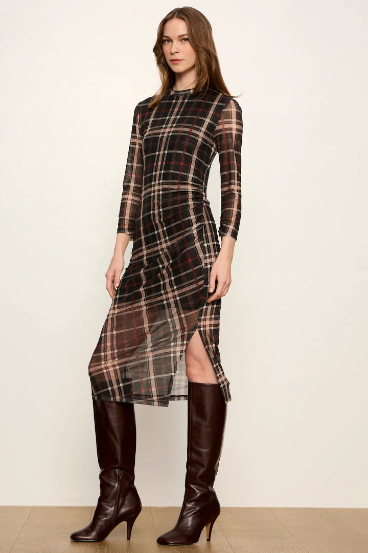 Sanctuary Easy Autumn Mesh Dress Plaid