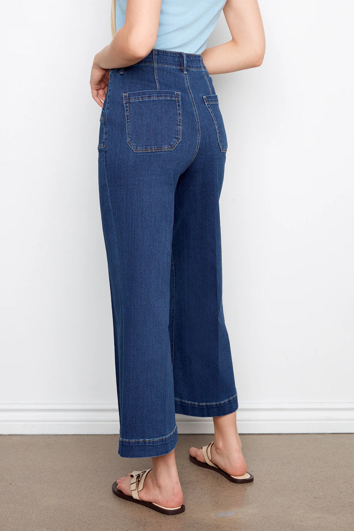 Charlie B Cropped Wide Leg Indigo