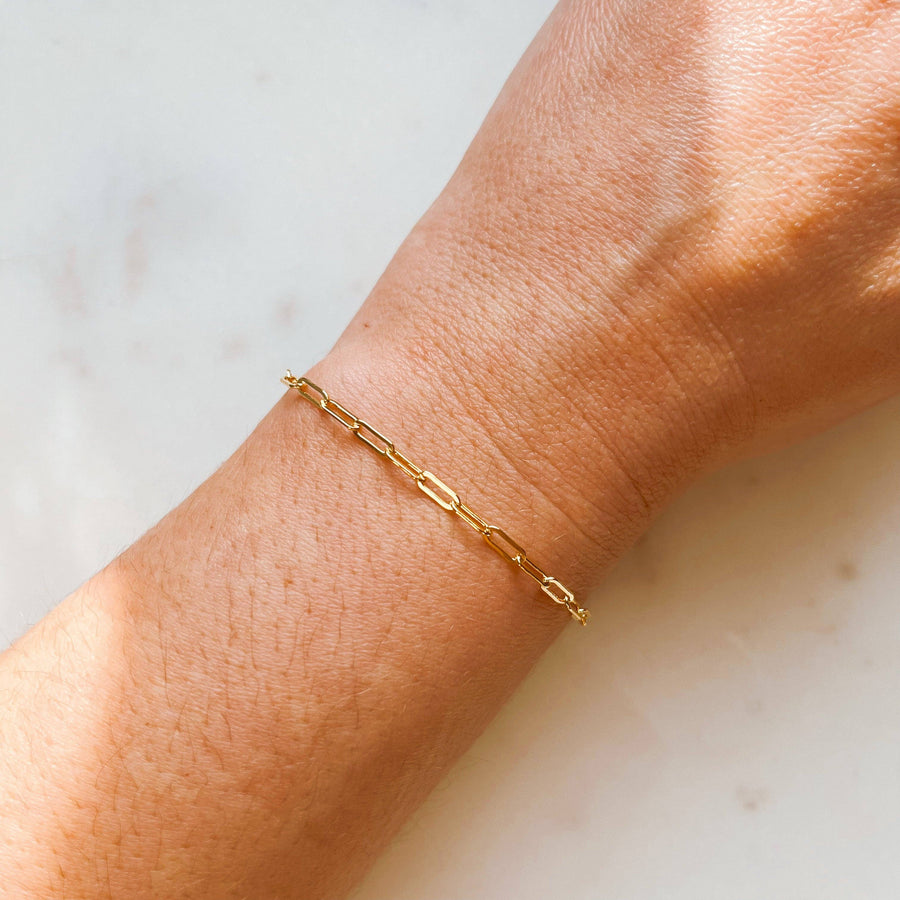 Petite Gold Paperclip Bracelet