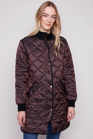 Charlie B Irridescent Nylon Jacket Mocha