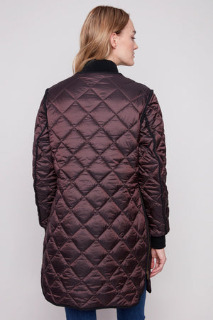 Charlie B Irridescent Nylon Jacket Mocha