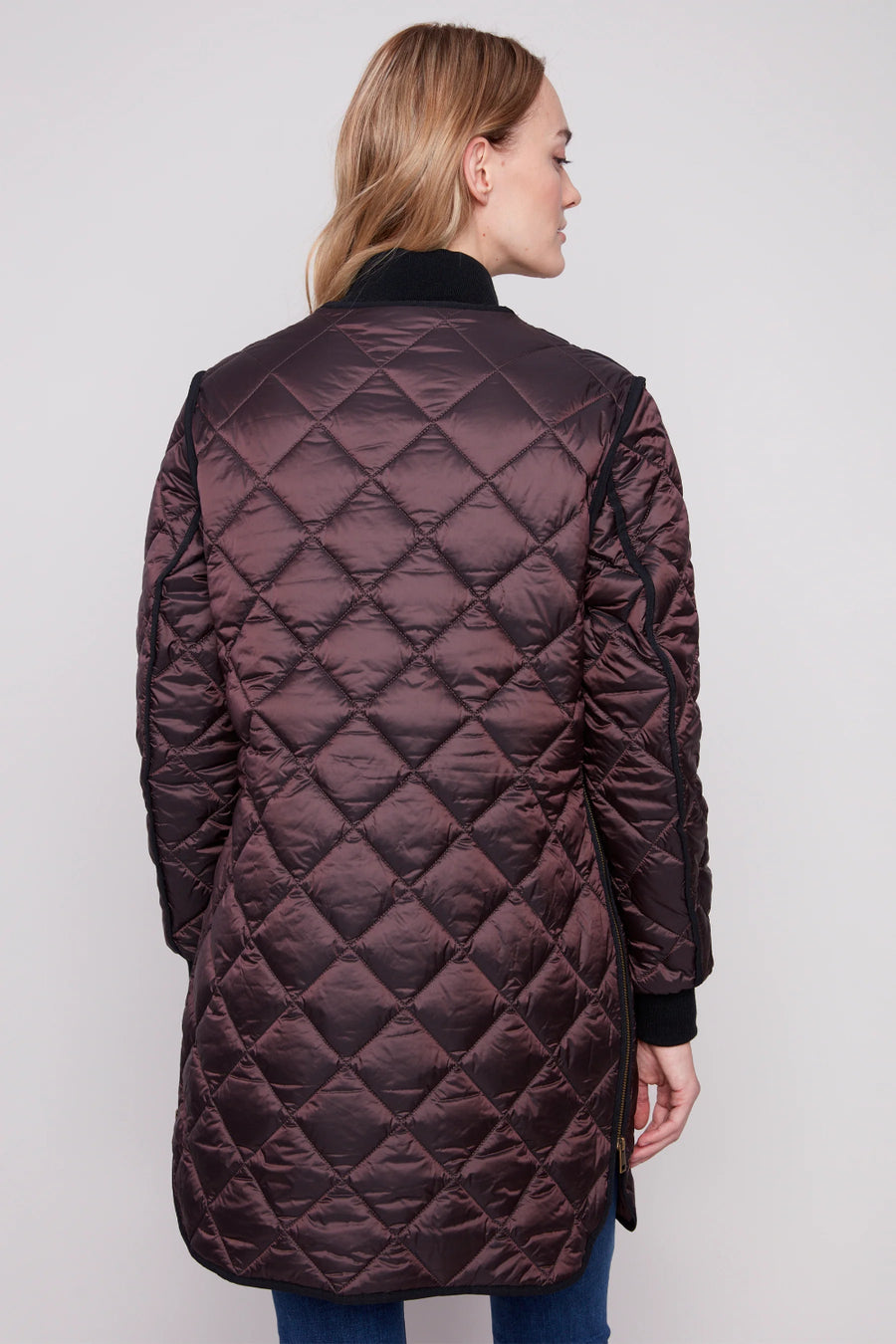 Charlie B Irridescent Nylon Jacket Mocha
