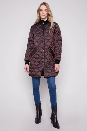 Charlie B Irridescent Nylon Jacket Mocha