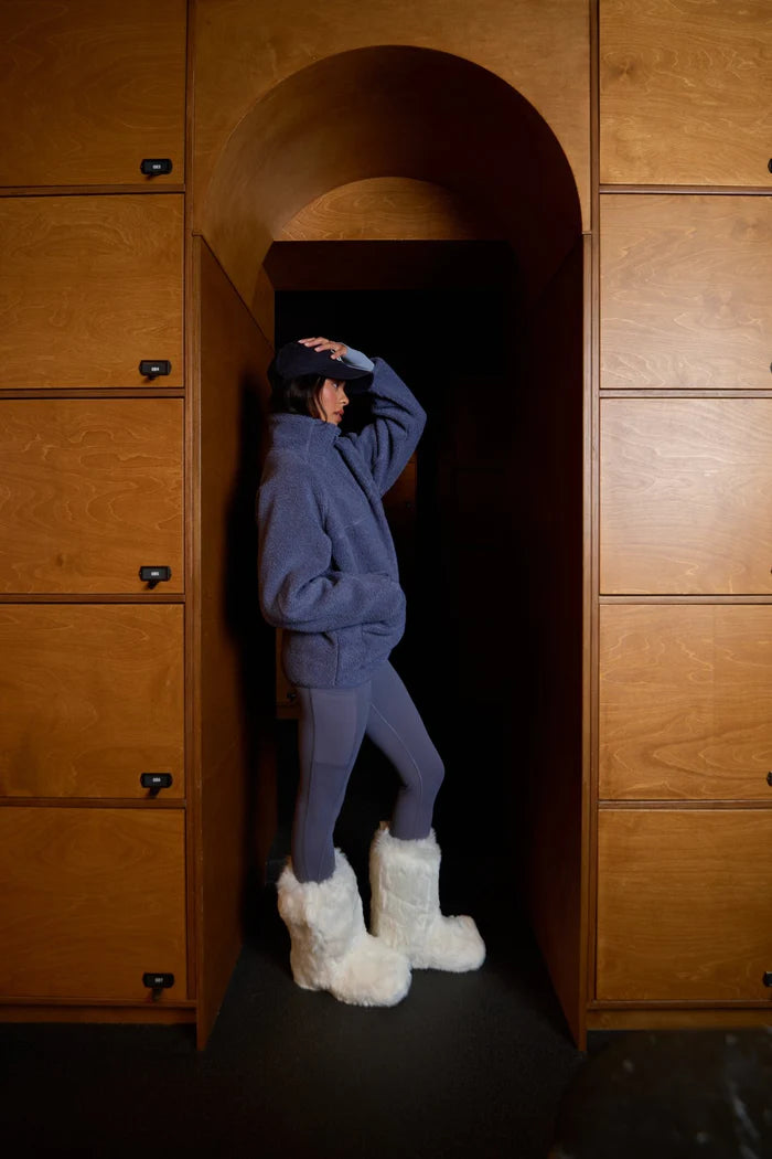 Kuwalla Carter Sherpa Zip Up Washed Indigo