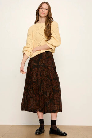 Sanctuary Autumn Pleated Midi Skirt Paisley