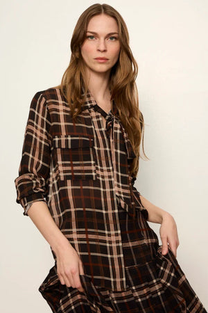 Sanctuary Meet In Paris Tieneck Blouse Plaid
