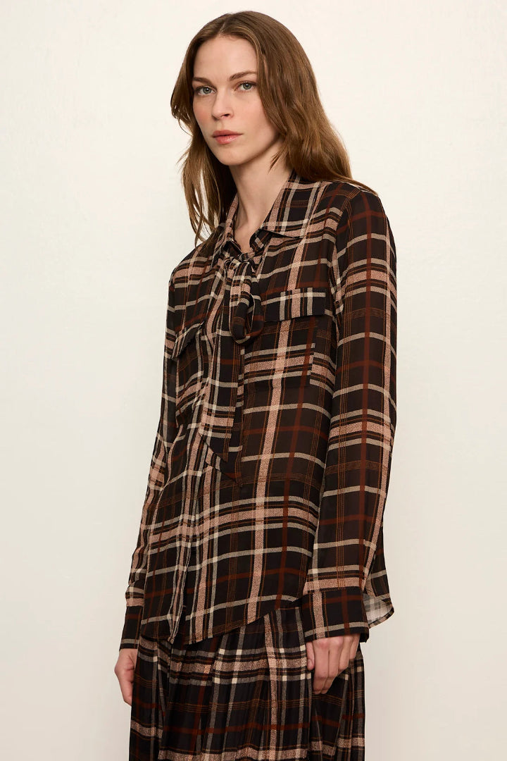 Sanctuary Meet In Paris Tieneck Blouse Plaid