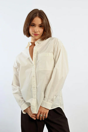 Lili Sidonio Woven Button Up Shirt White