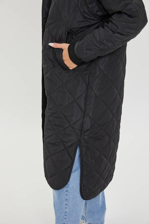 Sweet Lovely Hooded Puffer Jacket  Black