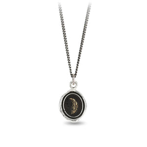 Pyrrha Talisman 14K Gold On Silver The Feather