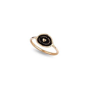 Pyrrha Heart Print 14k Gold Mini Talisman Ring