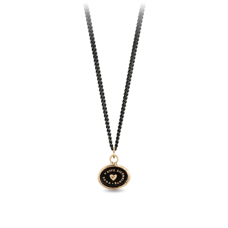 Pyrrha Heart Print 14k Gold Talisman