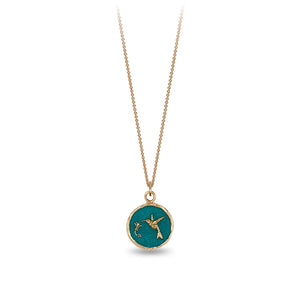 Pyrrha Hummingbird 14k Gold Talisman - True Colors