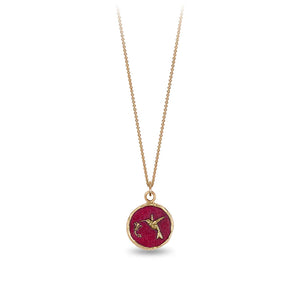 Pyrrha Hummingbird 14k Gold Talisman - True Colors