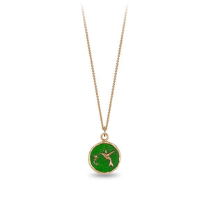 Pyrrha Hummingbird 14k Gold Talisman - True Colors