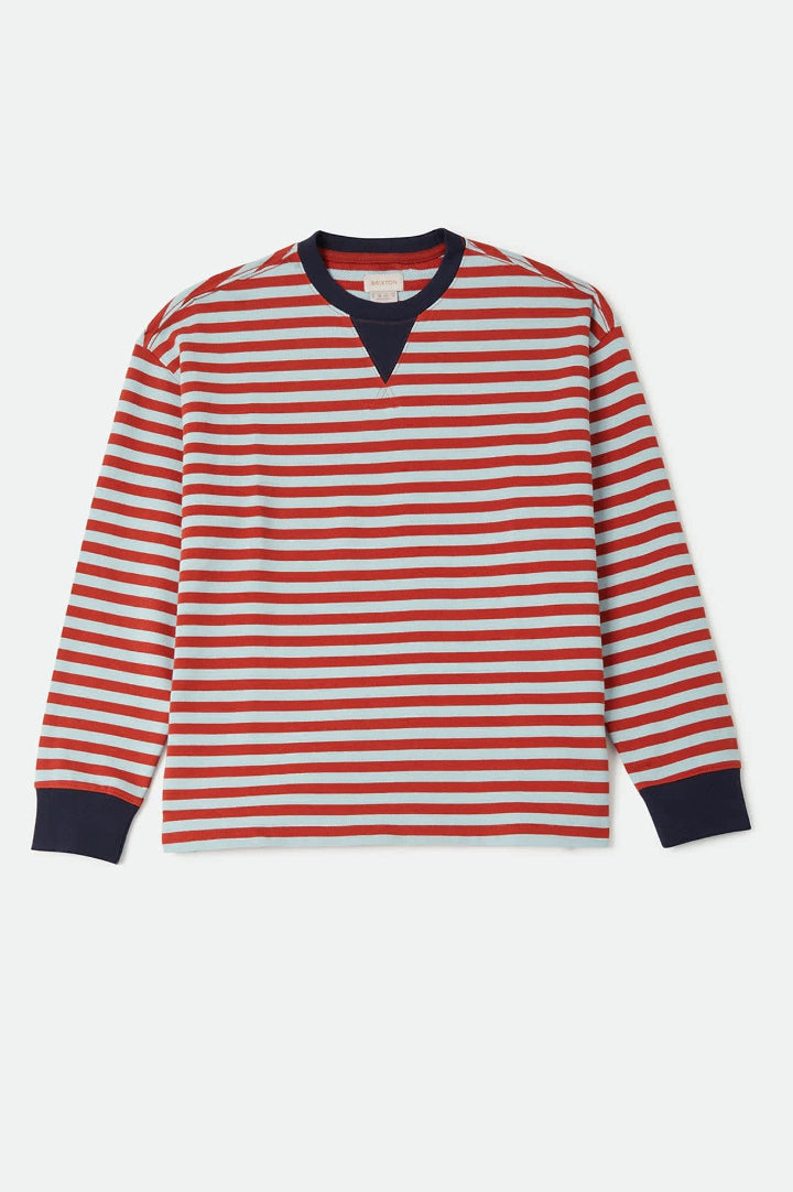 Brixton Retro Long Sleeve Crew Sea Grass/Rust
