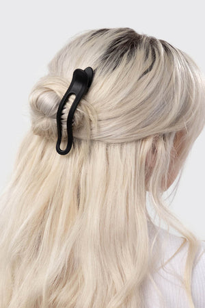 Flat Lay Claw Clip 2pc Curved - Black & Tort
