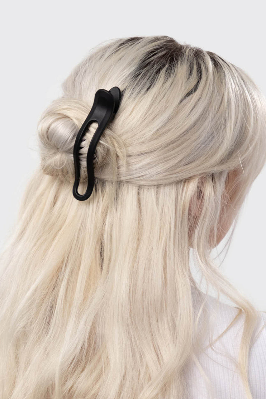 Flat Lay Claw Clip 2pc Curved - Black & Tort