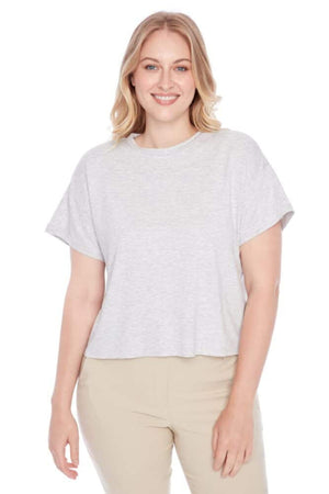 I Love Tyler Madison Crop Top Short Sleeve Light Grey Melange